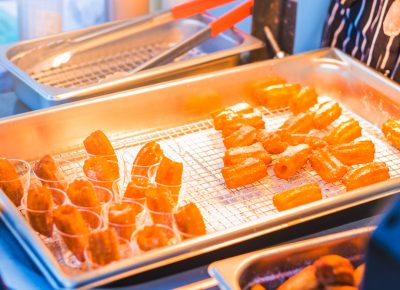 San Diablo Churros sit in the warmer, awaiting their user selected fillings. Photo: Talyn Sherer
