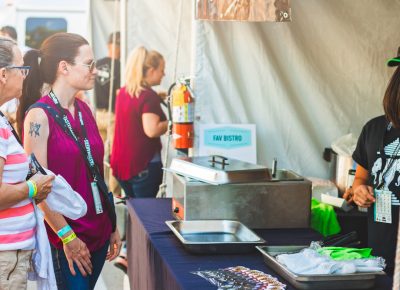Fav Bistro had a steady line throughout the event with their delicious tasting of the pumpkin curry puff in yellow curry and rice. Photo: Talyn Sherer