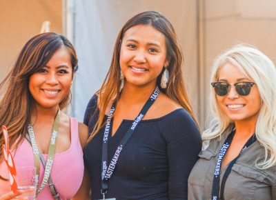 (R–L) Aiko Corralz, Tina Nguyen and Monica Vonvdara enjoy their return to this years event after having enjoyed the previous tastings in years past. Photo: Talyn Sherer