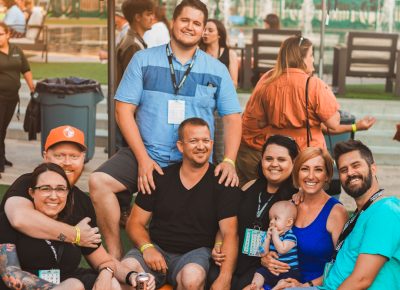 (L–R) Whitney Naycock, Thomas Naycock, Ty Smith, David Holt, Amber Holt, Rachelle Martin, Grayson Martin and Patrick Martin came out as a complete crew to fully enjoy Tastemakers in great detail. Photo: Talyn Sherer