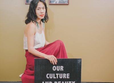 "I've never really cared about fashion very much, but I think the way you present yourself is really important," says Shanidiin. "I realized that when a photographer named Tori Duhaime took my photo up at the Capitol, when Trump was visiting and dismantling Bears Ears, where five sovereign tribes had put together a proposal to protect a huge part of our origins stories and our homelands. I dressed the way that I feel most beautiful: as an Indigenous woman and with my artwork, my sign that says "500 years of Indigenous resistance." People responded to that. In the last six months, I'd say I've been really using that to my advantage, of showing people how beautiful Indigenous people are." Photo: @clancycoop