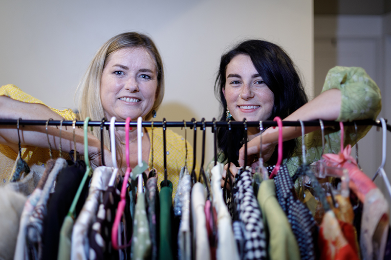 Mother and daughter reigning over their treasures.