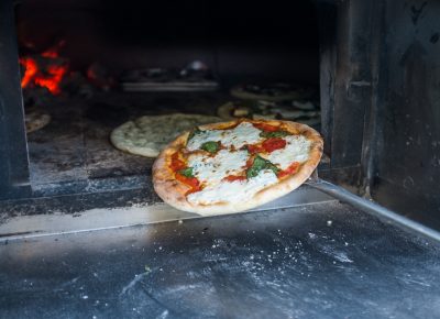 Fire and Slice Wood Fired Pizza was baking pizza fresh in their portable brick oven. Photo: @clancycoop
