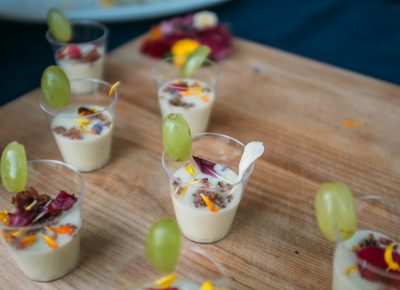 Park City Culinary Institute provided me with my first (intentionally) cold soup experience, serving Ajo Blanco, a Spanish soup with almonds, garlic and vinegar, garnished with a single grape. Photo: @clancycoop