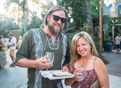 (L–R) Brandon Gregersen and Kim Sorrentino's favorite was the tarot chip nachos from The Dispensary. Photo: @clancycoop