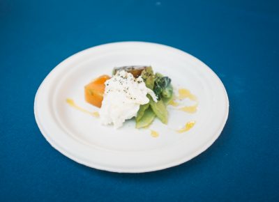 Pago served what they demurely called compressed melon, which had been sealed in a vacuum bag with local honey and water, giving it extra sweetness, alongside Armenian cucumbers with lemon juice and heirloom cherry tomatoes, basil and burrata, a buffalo milk cheese. Photo: @clancycoop