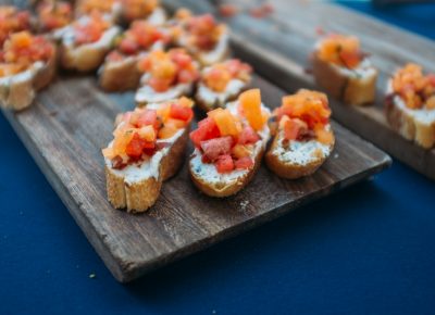Stanza served cantaloupe and caramelized watermelon bruschetta with mint chèvre and prosciutto that hardly required chewing. Photo: @clancycoop