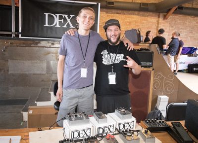 (L–R) Brad Burnell and Mike Perez from DFX focus on custom music electronics, which they design, build and repair