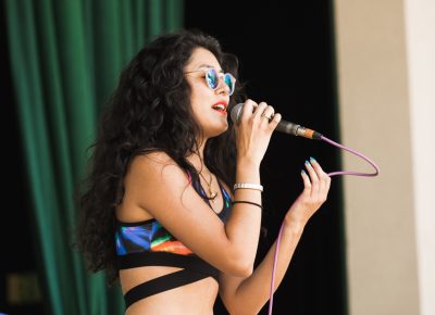 Marina on stage during the hot summer festival. Photo: Lmsorenson.net