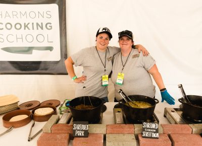 Harmons Cooking School Chefs serving up some street taco and pork taco salad fair at Craft Lake City. Photo: Lmsorenson.net