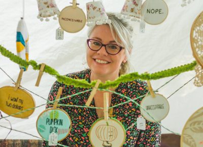 Marie Brian of the Cotton Floozy is trapped in her world of art.
