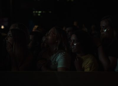Captivated fans at the King Princess set.