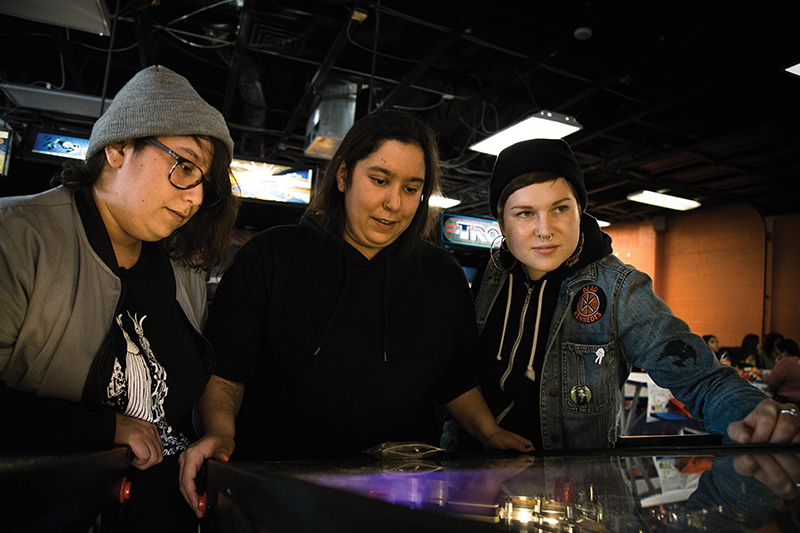 (L–R) Tut Lopez, Alex Lopez and Summer Sigritz form their ambient music in Savage Daughters to express their deepest feelings. Photo: Matthew Hunter