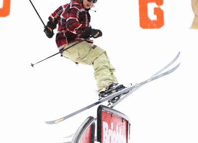 Tucker Fitzsimmons practically flies on his skis.