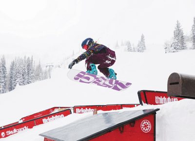 1st Place Women's Open Snow – Gwynnie Park with big air over the shed