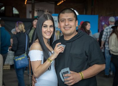 (L-R) Jenny and Edgar Maqueda took selfies all over the festival. She liked Alpine’s gin, and he liked Zólupez's beer. Photo: John Barkiple