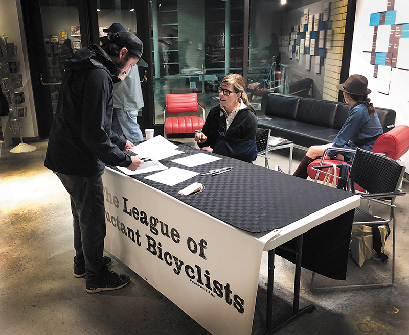 UMOCA Artist-in-Residence Megan Hallett will show the outcome of The League of Reluctant Bicyclists at the museum on June 28. Photo: Kerri Hopkins