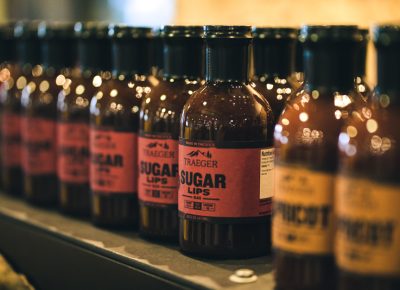 Traeger BBQ sauce lines the bar and greets Discover Food Festival guests as they walk in the door. Photo: Talyn Sherer