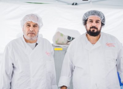(L-R) Yasser Alzluabi and head chef Noor Eddin Abdul-bari gave us a delicious taste of shawarma and Syrian cuisine. Photo: Talyn Sherer