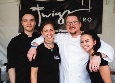 (L–R) Jade Earle, Kaylene Affleck, Chef Scotty and Caitlin Nolen make up the food crew of Twigs Bistro.