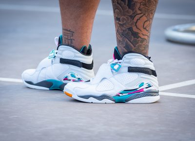 Someone is taking their talents to Miami, in the Air Jordan 8 Retro “South Beach” sneakers.