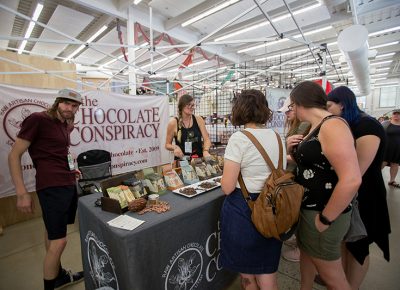 The Chocolate Conspiracy booth was always crowded for good reason.