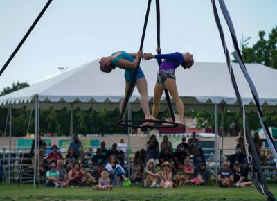 Aerial Arts Of Utah’s Student Performing Company putting on a demonstration.