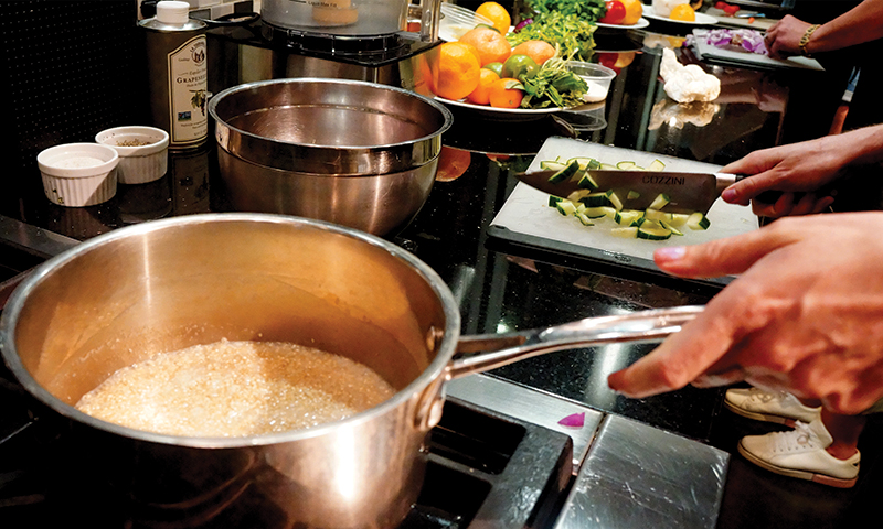 The Harmons' Cooking Class Program offers educational courses to curious patrons.