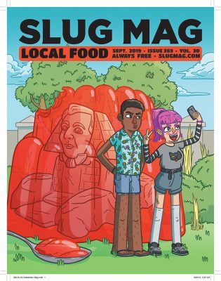 Spencer Holt's cover illustration for SLUG's September 2019 Local Food issue.