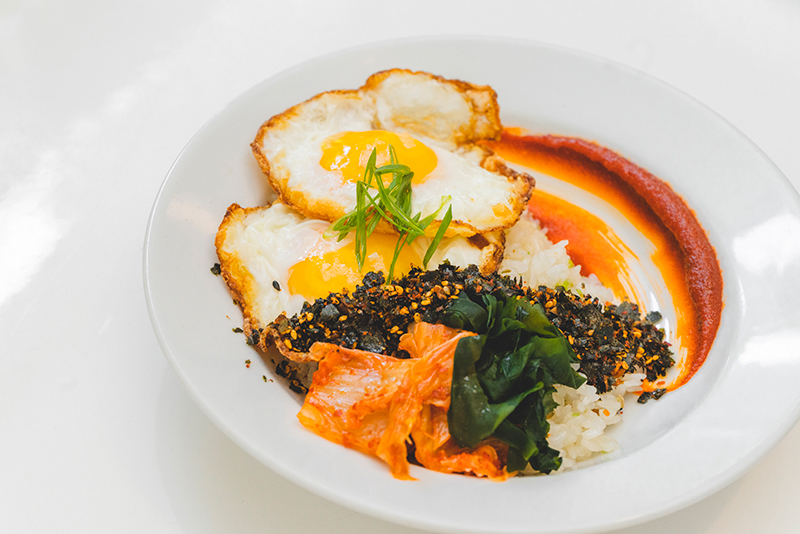 The Dayroom always offers a medley of revolving menu items, such as the Rice Egg dish.