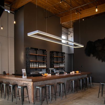 The elegant interior of Beehive Distilling offers a great ambiance for their fine liquors.