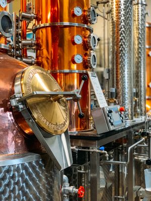 The sparkling presses at Waterpocket Distilling