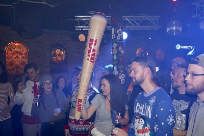 Much to the chagrin of those in attendance, the giant blunt that was passed around during Earthworm and Clësh's set was nothing more than an inflatable prop.