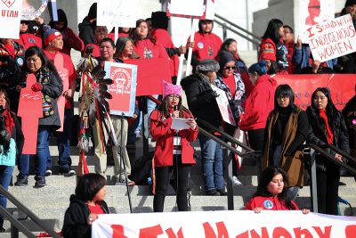 "Following this group was a wave of proactive protesters, their colorful and clever posters conveying messages of anger, hope and solidarity."