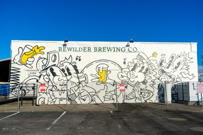 Bewilder Brewing is instantly recognizable by the notorious, colorful mural adorning the side of its building.