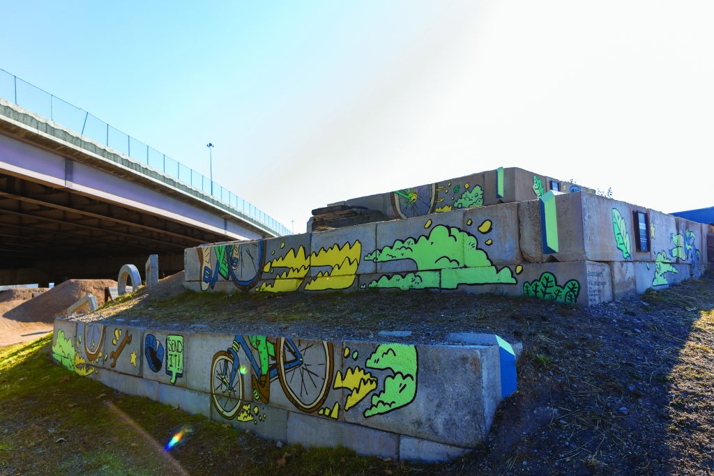 Charlotte Pili “SHREDDING THE KNAR,” 2019 at the 9-Line Bike Park, part of the Salt Lake City Arts Council's virtual public art tours.