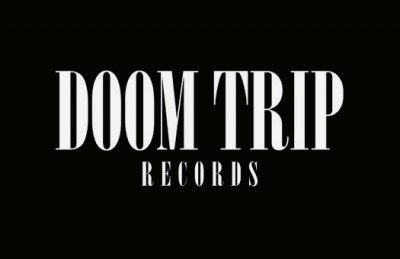 The stark black-and-white Doom Trip logo.