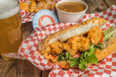 The Shrimp Po-Boy from Taste of Louisiana is a must-have in our tour of food trucks and beer.