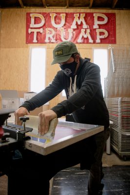 Nick Jones screen printing t shirts