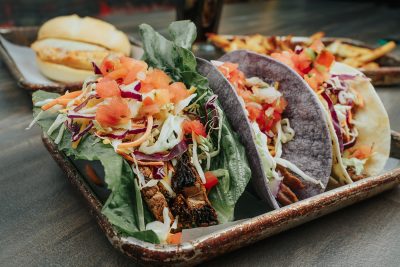 Portobello taco, steak and carnitas tacos make up this rendition of the customizable tacos available at Diversion.