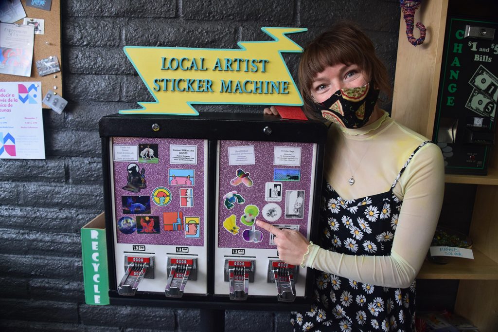 Local Artist Sticker Machine, founded by Natalie Allsup-Edwards, provides a fun, bite-sized way to support your local arts community.