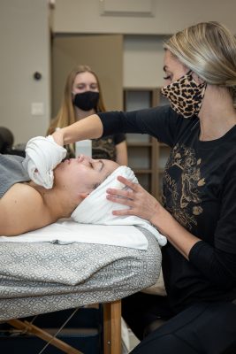 Skinworks employs both professionals and students, such as Alisha Steward, pictured above.