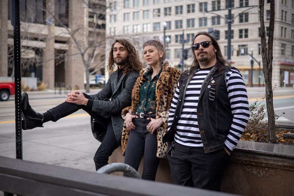 (L–R) Dylan Almond, River Rose Haggerty and Bridger Ray Croxford’s improvised jam sessions are the basis of how The Fervors write music.