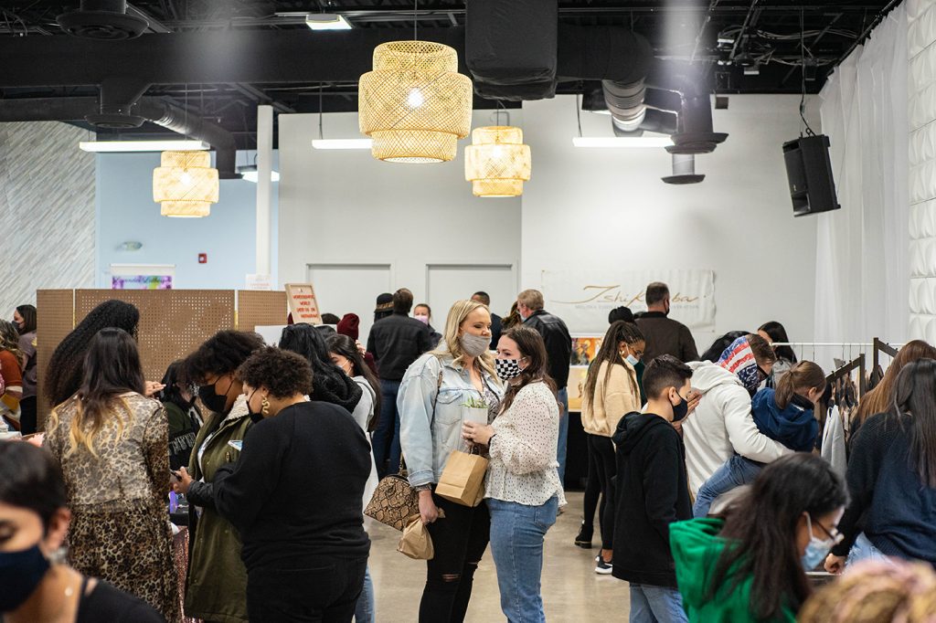 The crowd at the WOC Market.