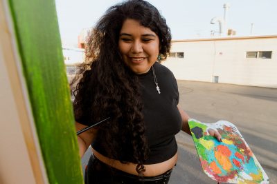As an activist and artist, Mendoza contributes their work to organizations such as Uplift, Decarcerate Utah and Nopalera Art Collective.