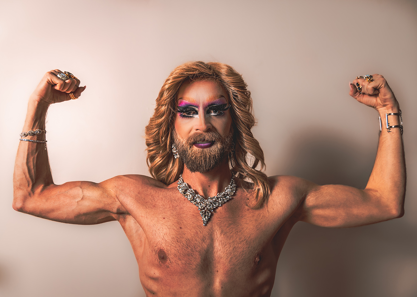 “[My beard] reminds me that I am a man. ... The drag world has made me embrace my femininity and ... [made me] proud of being called a woman. Interestingly enough, it has also caused me to embrace my masculinity," says Marrlo Suzzanne.