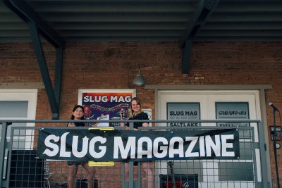 SLUG Mag's Managing Editor and Junior Editor, Bianca Velasquez and Audrey Lockie setting up for SLUG Picnic.