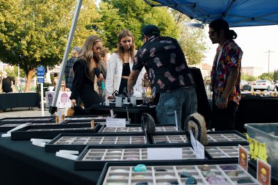 Moss Agate slinging rocks at the August SLUG PIcnic.