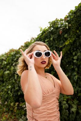 Nielson loves to include a shock value in her looks, and these sunglasses sure do pop!