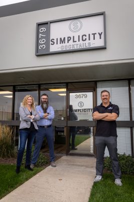 Becca Weed, Chris Weed and Chad Linville create new cocktails at Simplicity Cocktails.